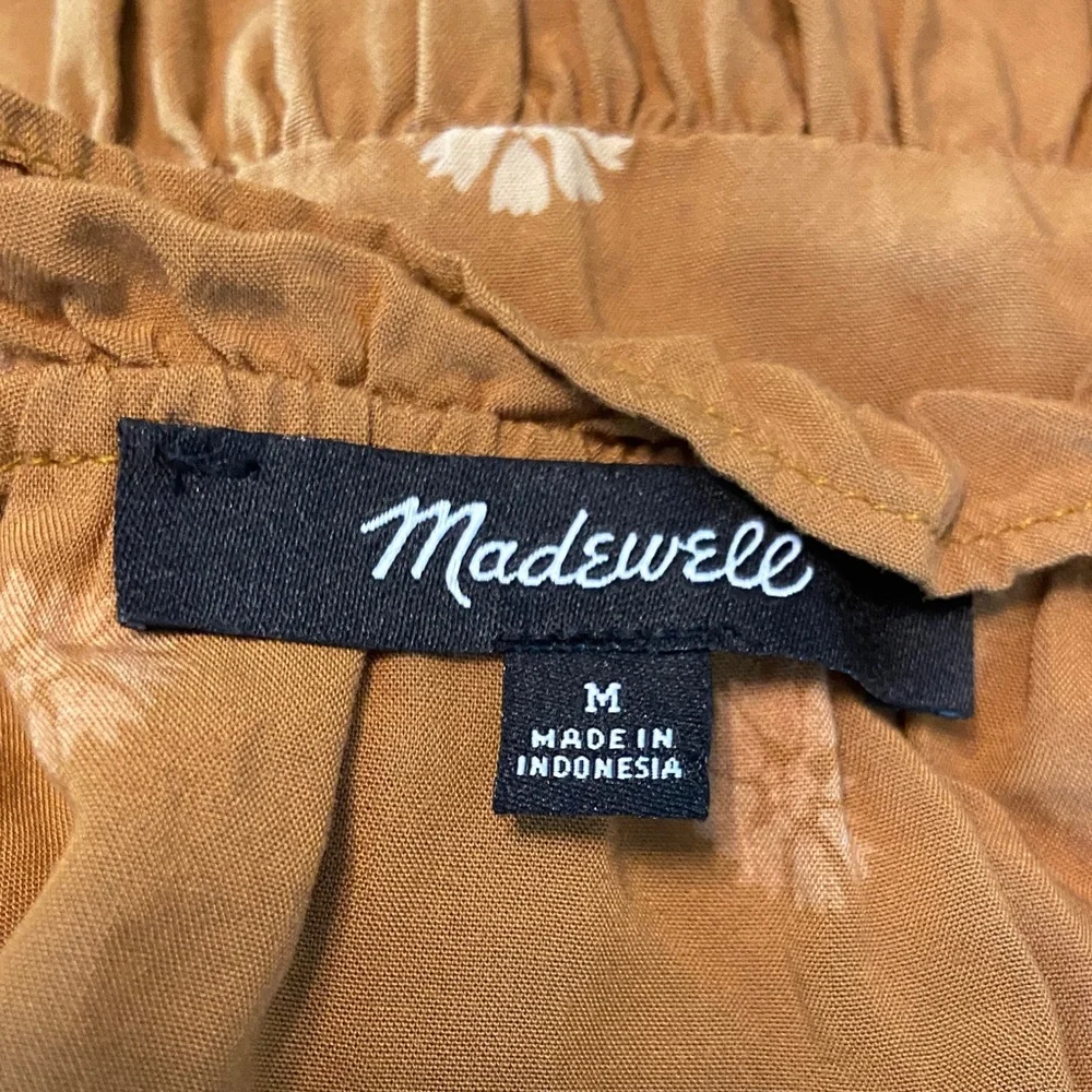 Madewell Tie-Neck Tiered Babydoll Mini Dress in Bloom Dot Floral Warm Hickory S - Picture 9 of 9